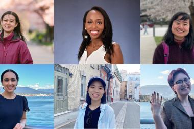 Grid collage of six engineering graduates. Clockwise from top left: Amelia Dai, Ashley Kairu, Phoebe Cheung, Shannon Smyth, Irene Wang, and Amarpreet Powar.