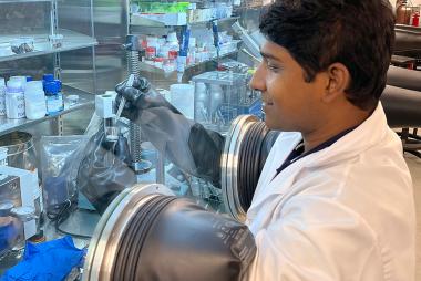 Doctoral student Musanna Galib Conducting hands-on work 