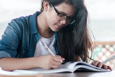 Woman studying