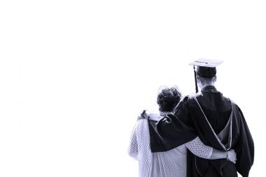 Mother and son on graduation day