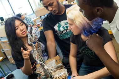 Students at an Engineering Physics competition