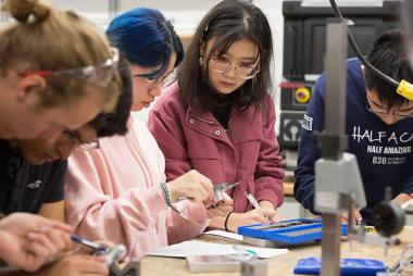 Students working on a project