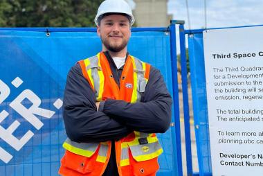 Peter smiling on the day of work