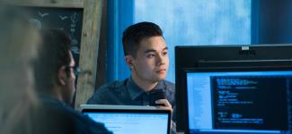 Computer engineering co-op student at work