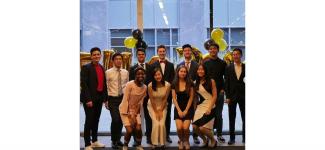 Coralie Tcheuné with classmates