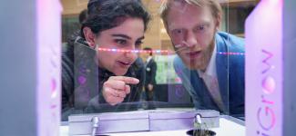 A UBC integrated engineering student describing her capstone project named iGrow.