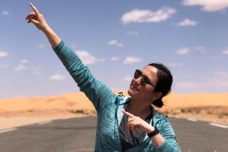 UBC MEL student Ezgi Yuruk in the desert.