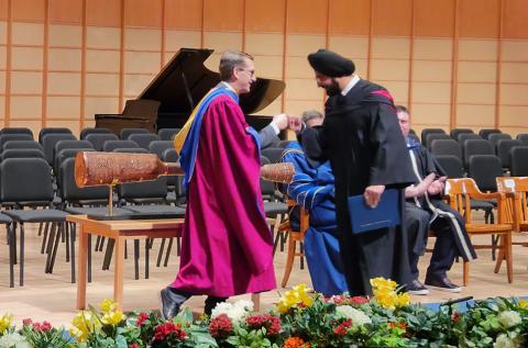 Abhijeet on stage with Dean James Olson