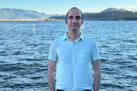 Samuel Yousefi pictured in front of Okanagan Lake