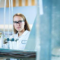 UBC geological engineering student on a co-op placement at BC Research Inc.